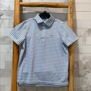 Vineyard Vines Kids Polo in Blue and White Stripes size small